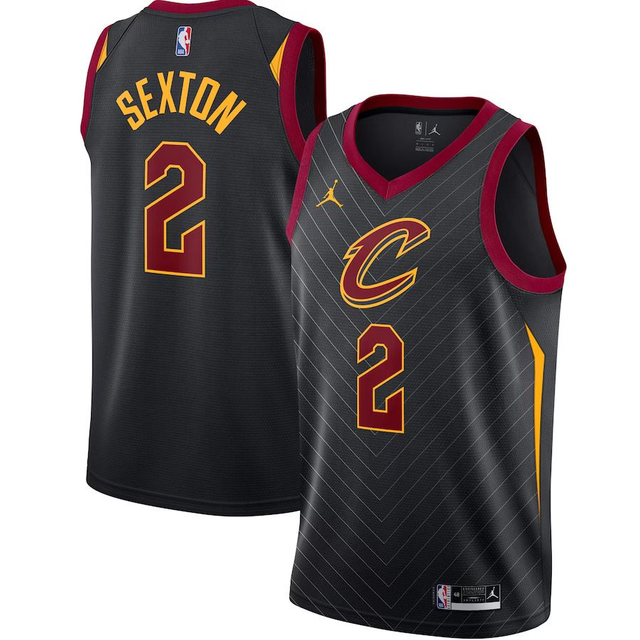 Men Cleveland Cavaliers #2 Collin Sexton Jordan Brand Black Swingman NBA Jersey